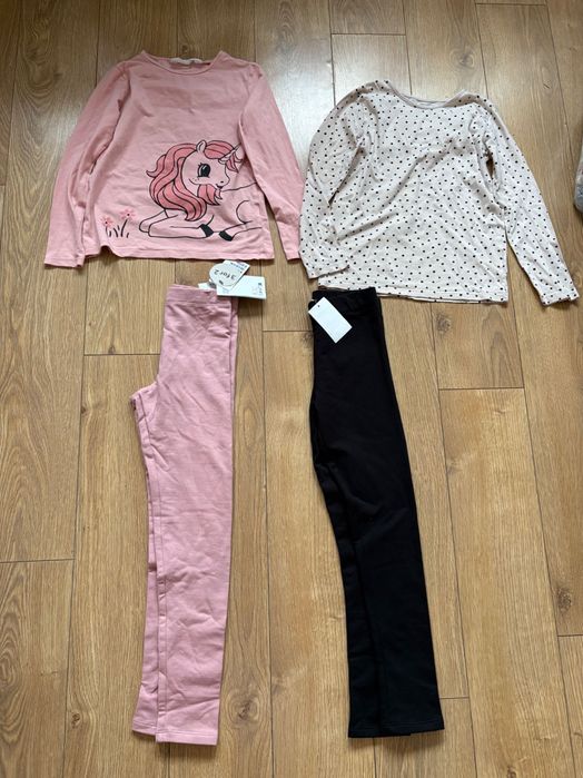 Legginsy ocieplane z meszkiem 2 pary H&M r.134