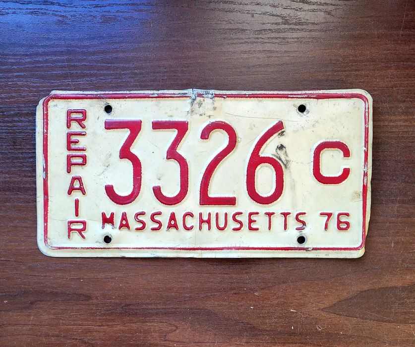 Massachusetts 1976 - oryginalna tablica rejestracyjna z USA