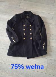 Wełniany płaszcz Zara rozmiar M/L