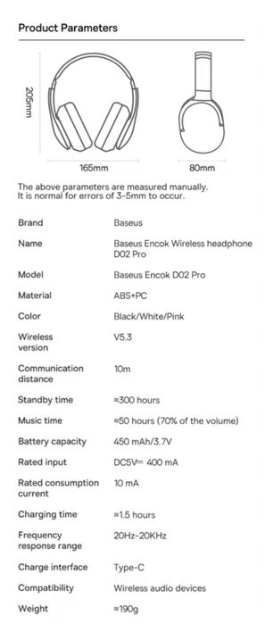 Наушники Baseus DO2 Pro Беспроводные Bluetooth-наушники (Белые)