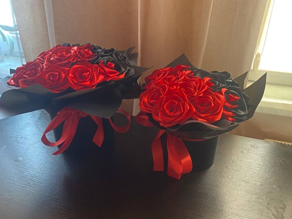 Букет з атласних стрічок