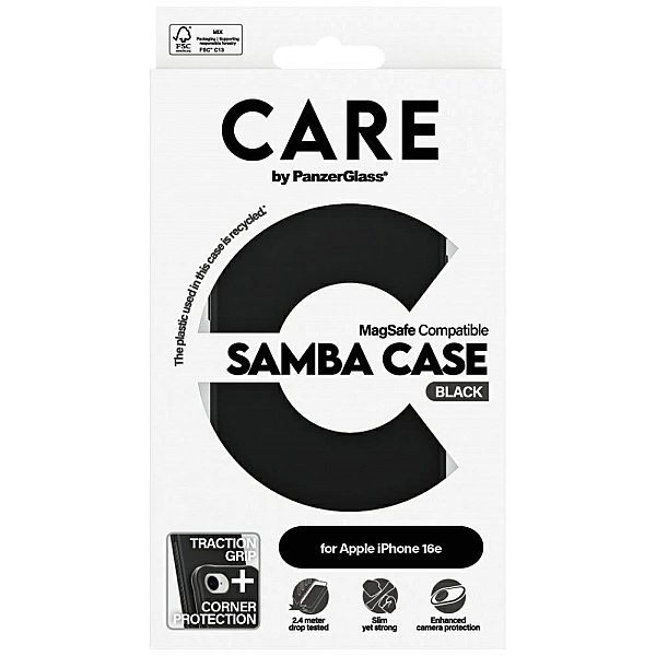 Etui CARE by PanzerGlass Fashion MagSafe na iPhone 16e - czarne