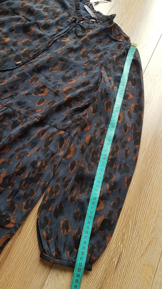Jake*s Collection sukienka midi ciemnoniebieska 42 XL granatowa panter