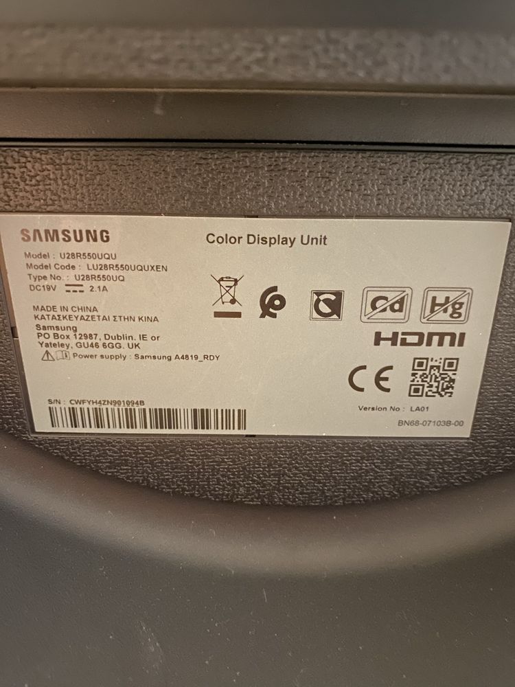 Monitor Samsung U28R550UQUX 4K HDR 28”