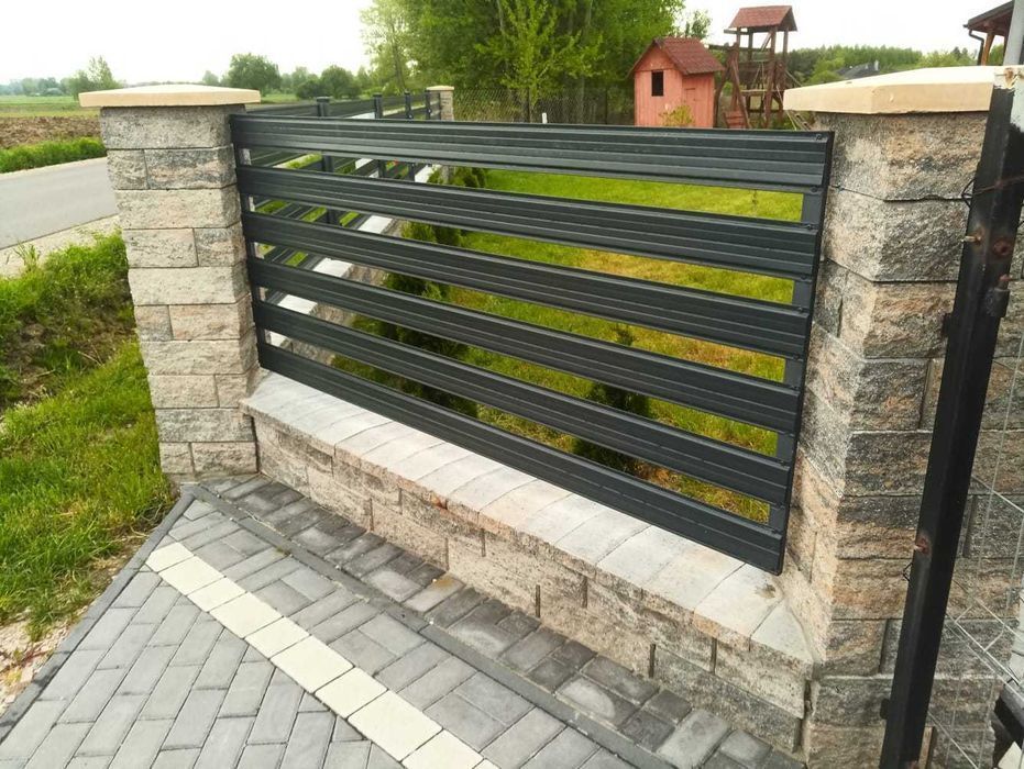 Sztachetki metalowe, sztachety, siatka, panel, ogrodzenie, płot