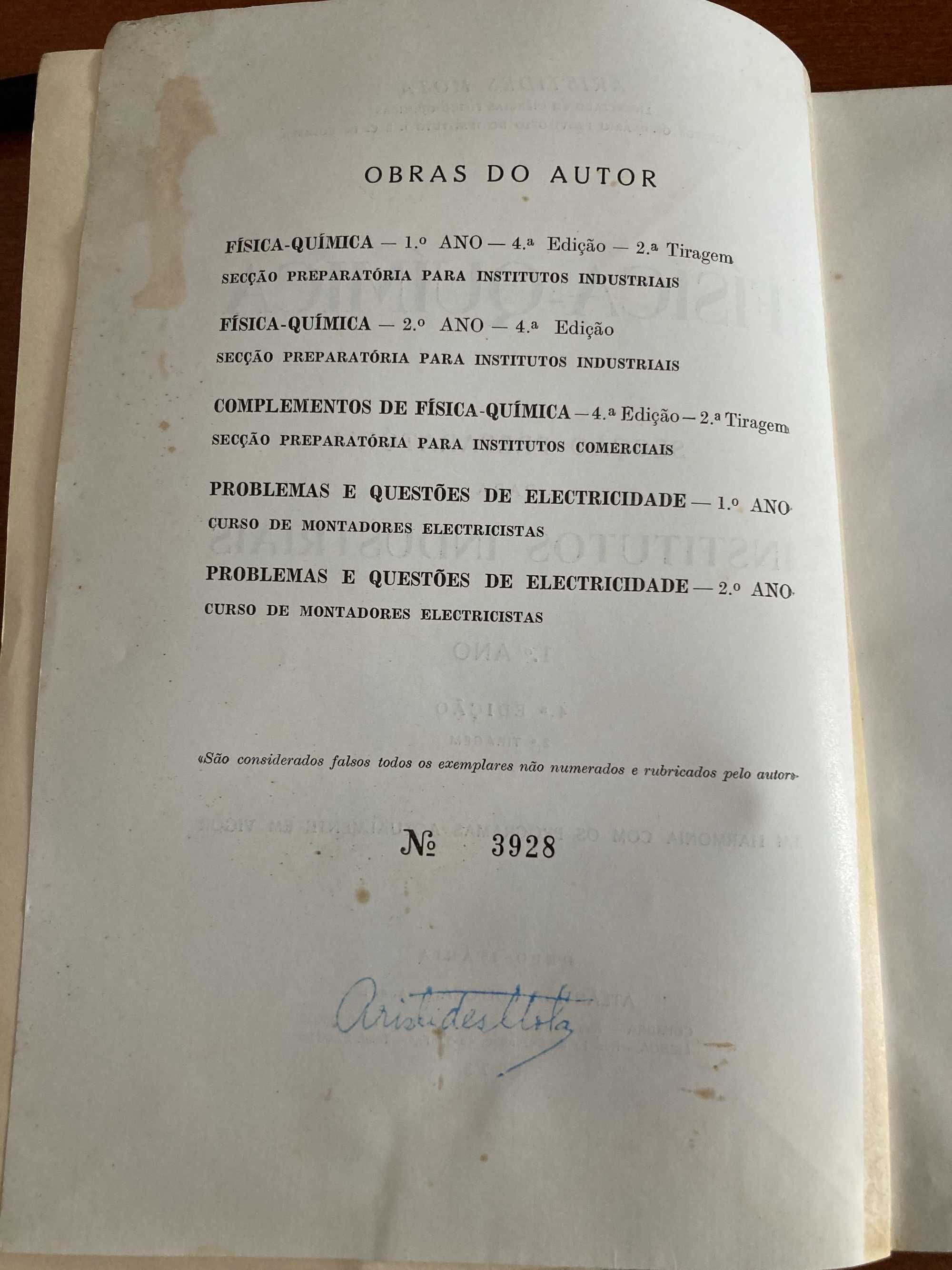 Física-Química, Aristides Mota, 1972