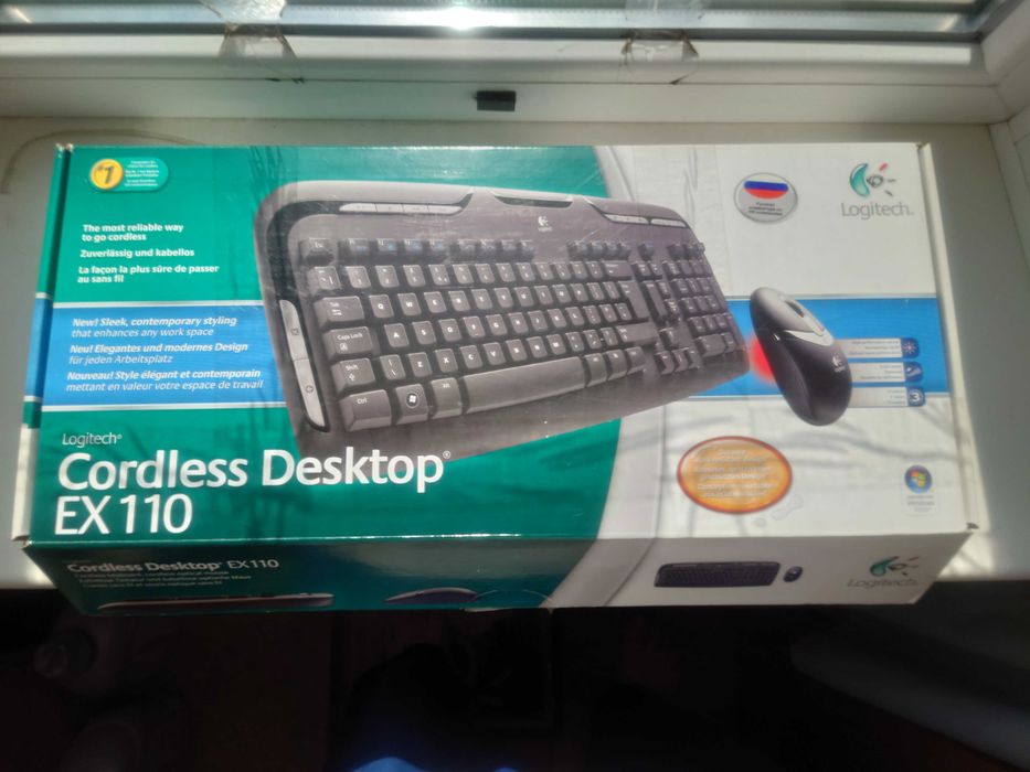 КомплектКлавиатураМышьLogitechCordlessDesktopEX110БеспроводнUSA/RUSБ/у
