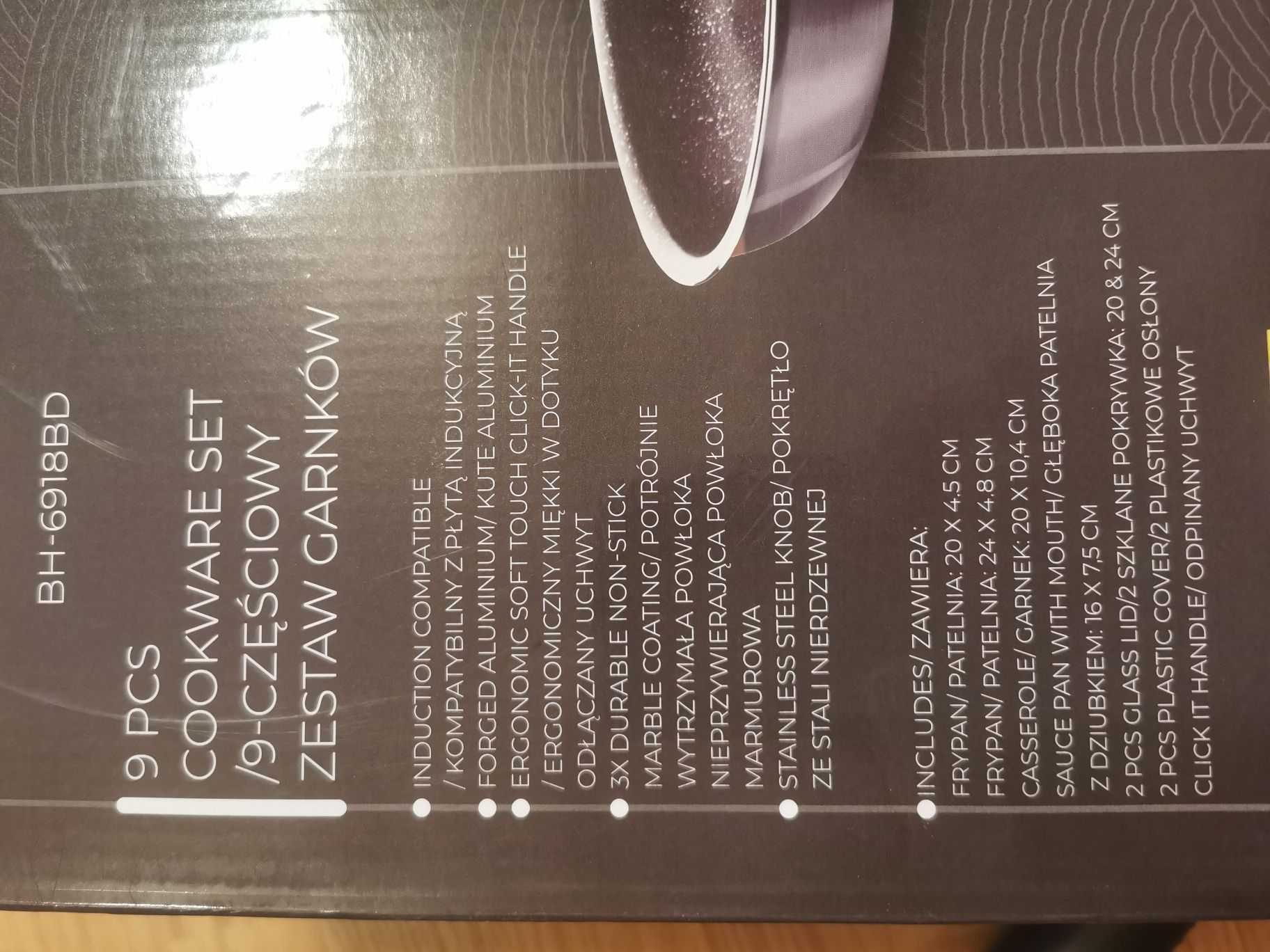 Zestaw garnków carbon pro 9 części