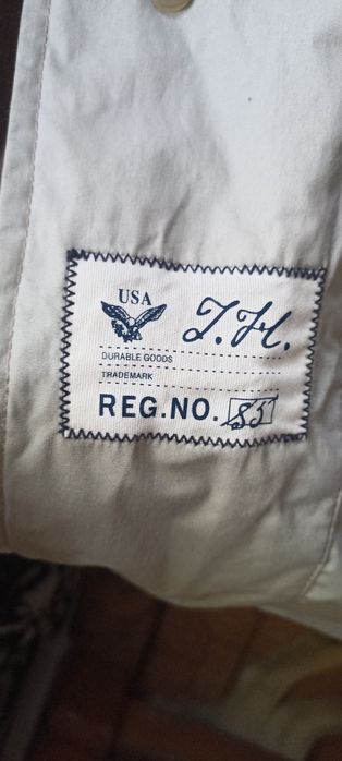 Beżowy płaszcz męski przejściowy trencz Tommy Hilfiger rozmiar L