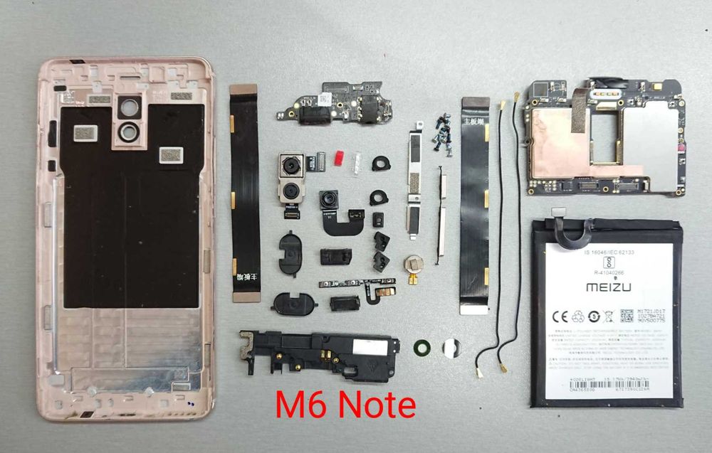 Meizu M5s M612H / M6 Note M721H Разборка. Шлейф, камера, динамик.