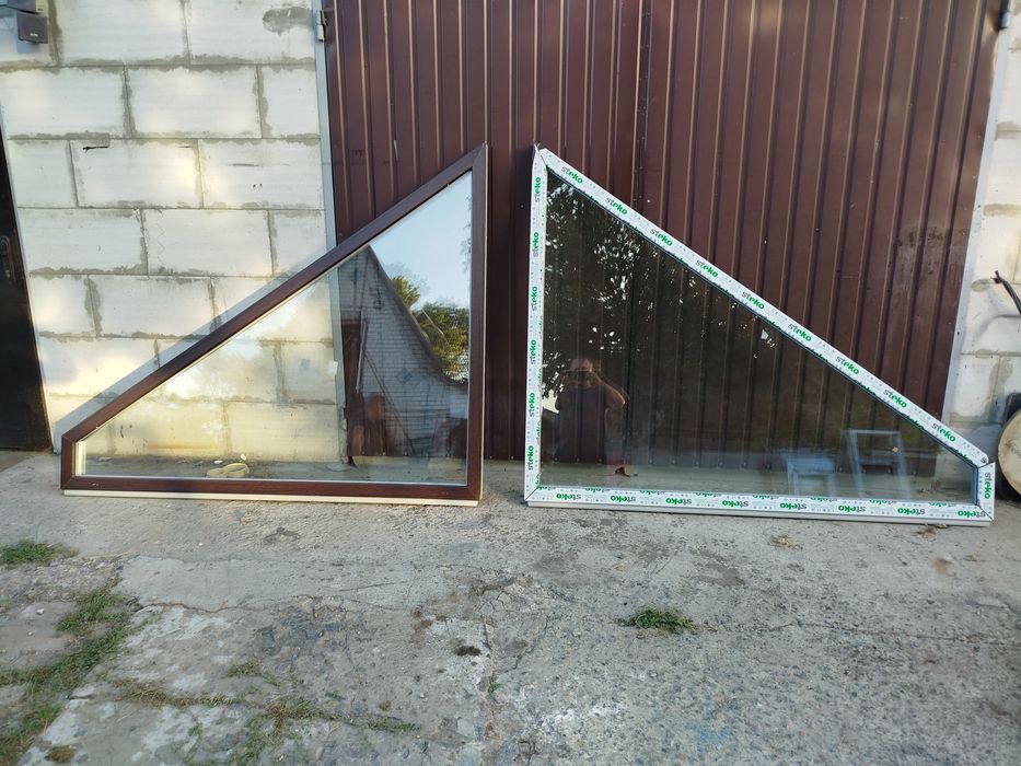 Вікна трапеції наружня ламінація Темний дуб