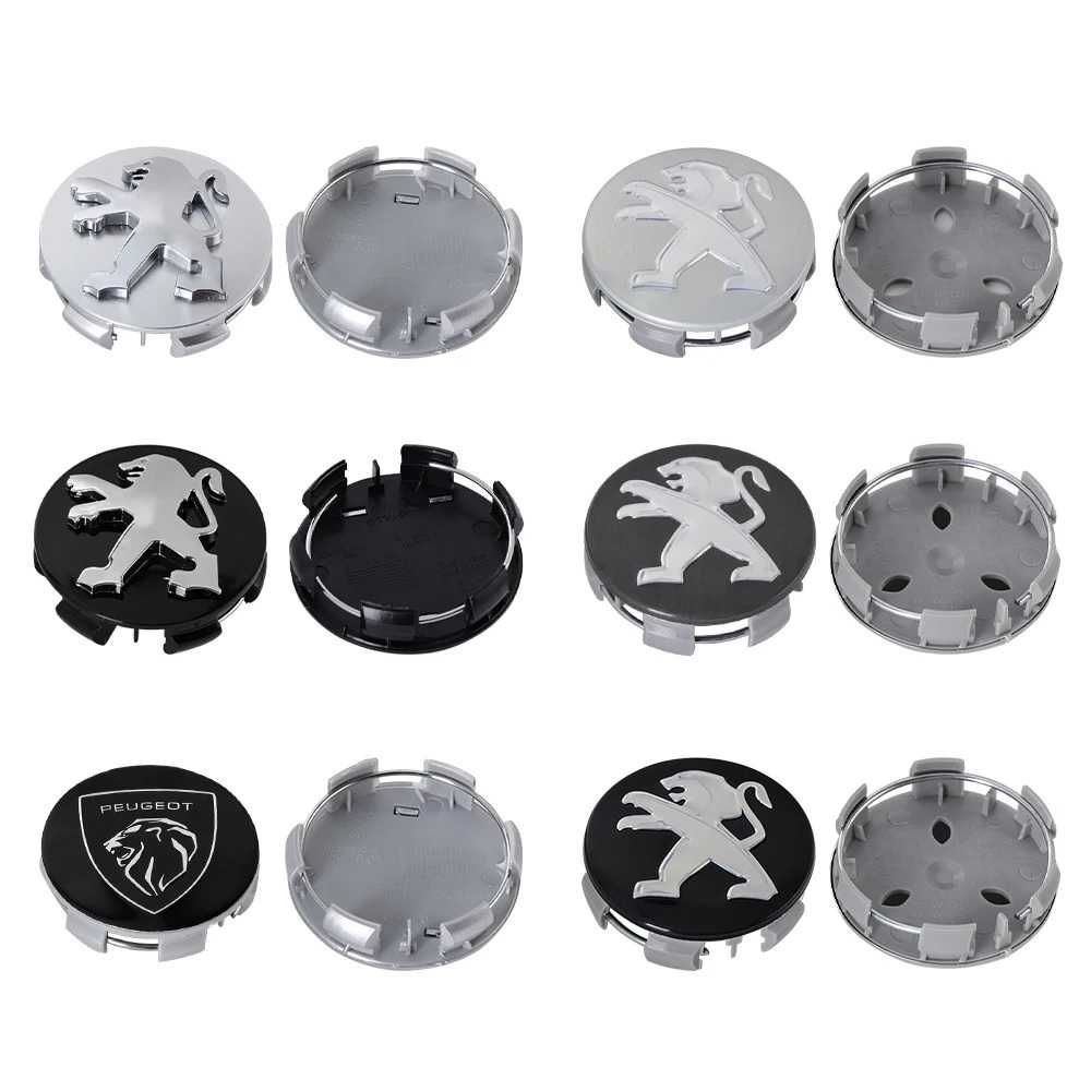Centros/tampas de jante completos Peugeot com 56, 60, 65 e 68 mm