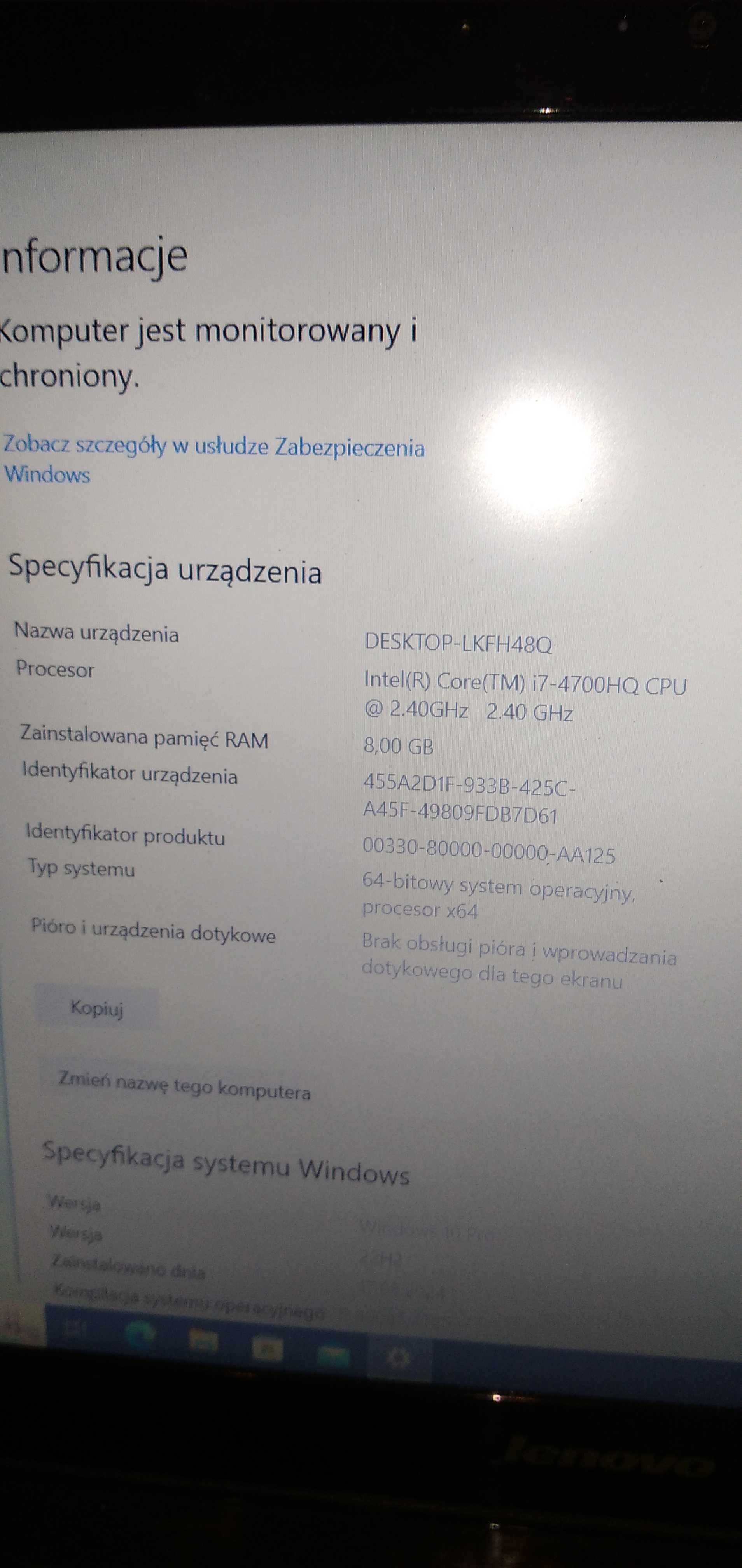 Laptop gamingowy Lenovo Y50-70 - Podświetlana klawiatura, sprawny.