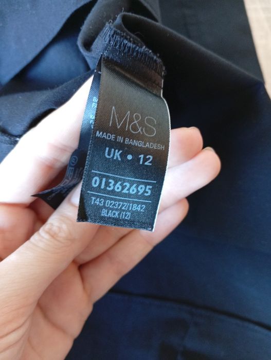 Czarna taliowana koszula, rękawy 3\4, Marks& Spencer, rozmiar L