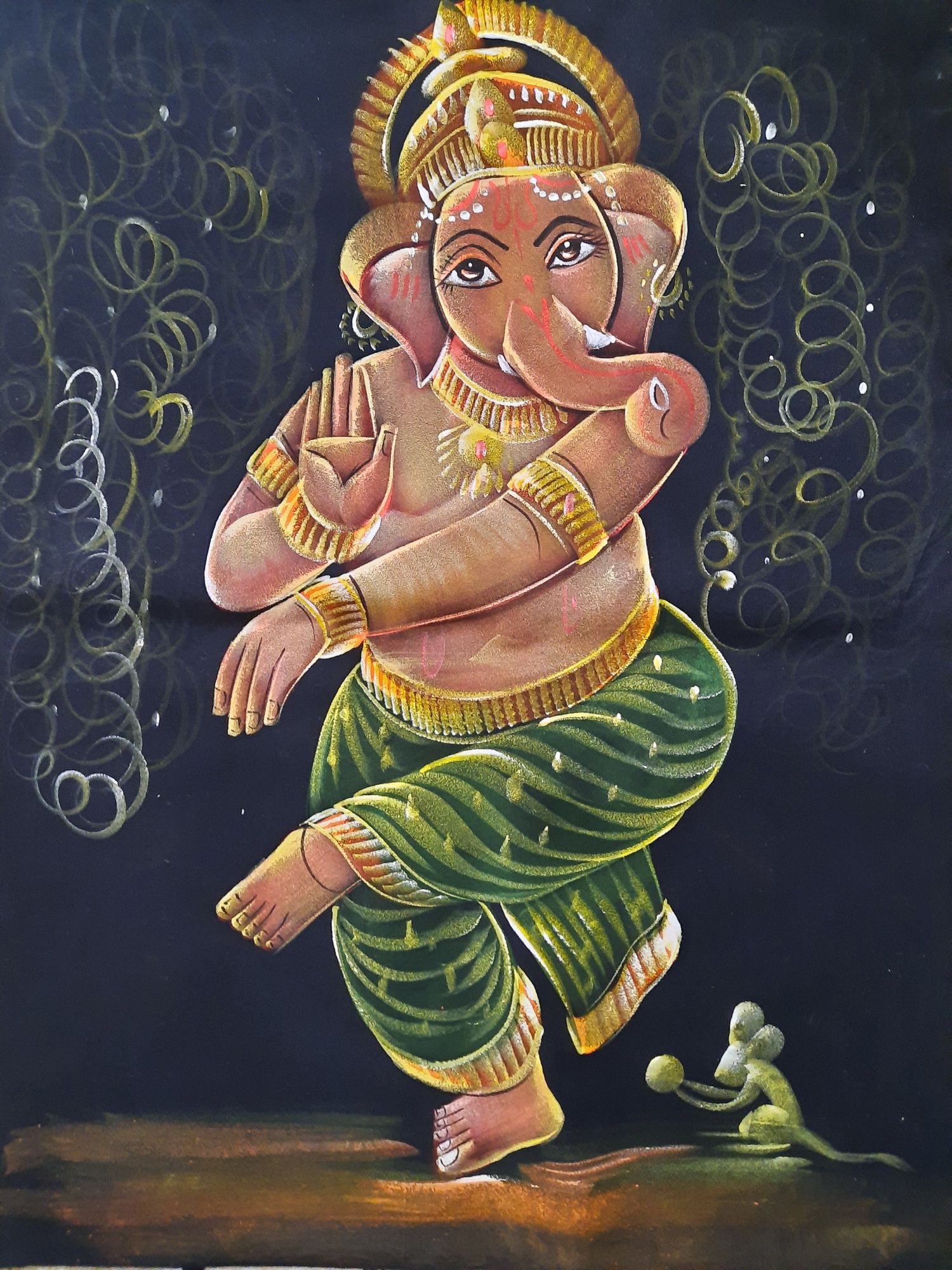 Pintura feita em pano da Ganesha