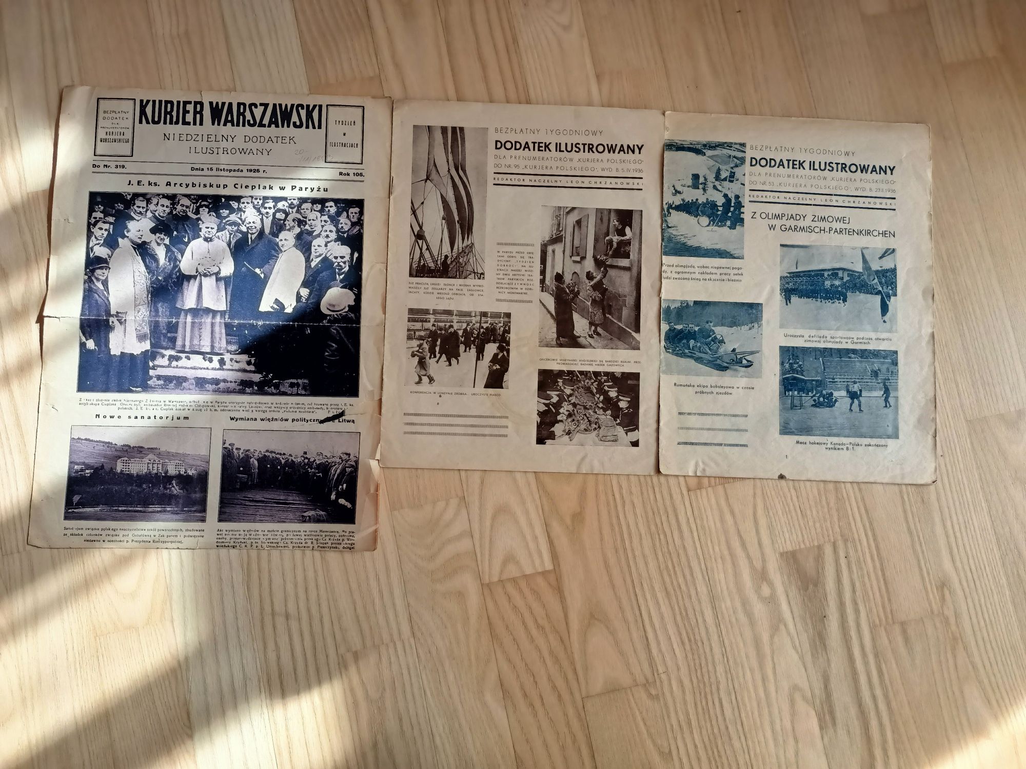Przedwojenne gazety. Dodatek ilustrowany 1936. Kurier Warszawski 1925