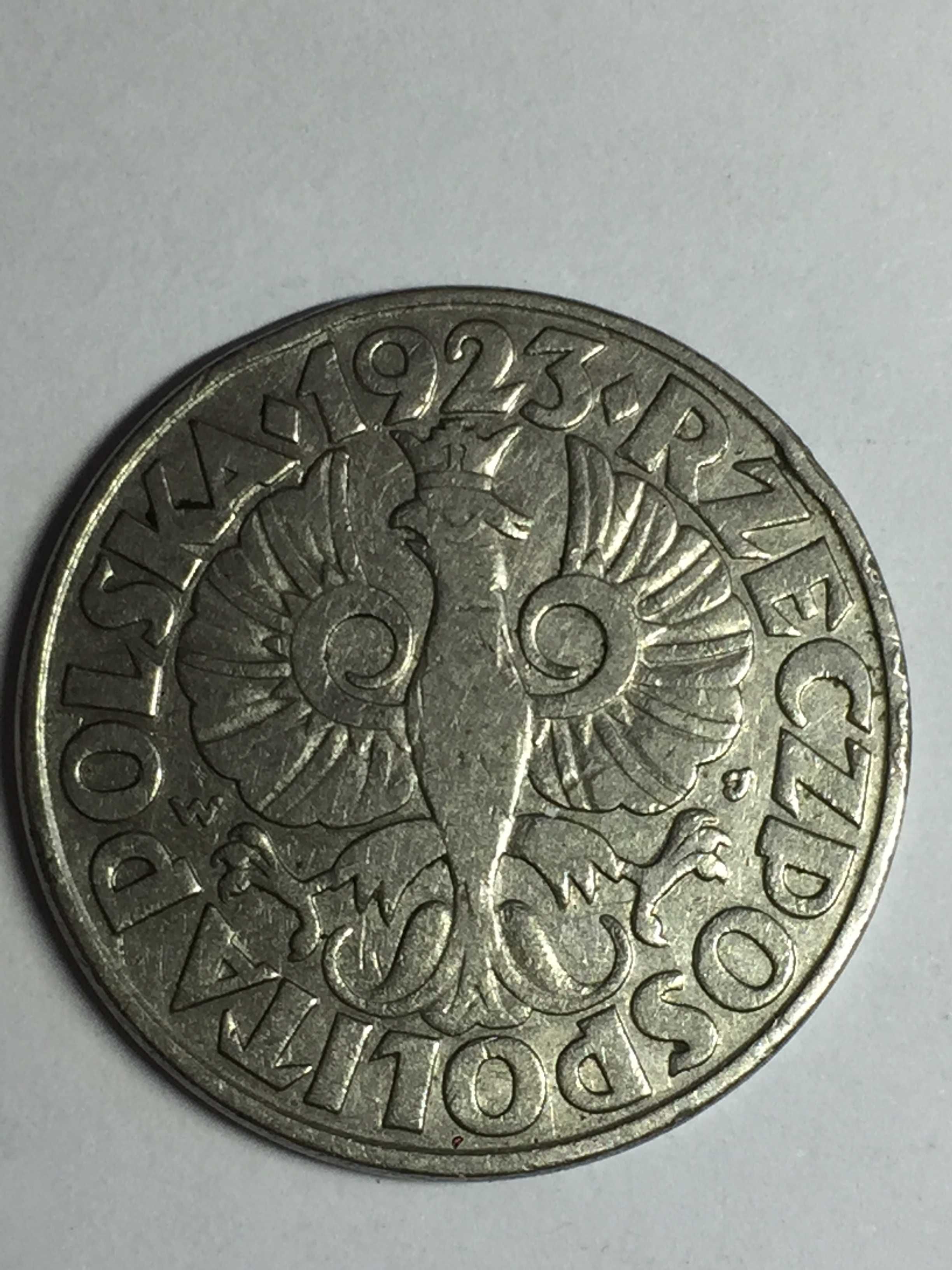 Moneta 50 gr metalowa z 1923 roku