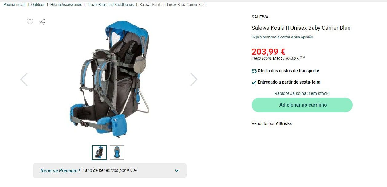 Porta crianças até 22kg..ideal para caminhantes