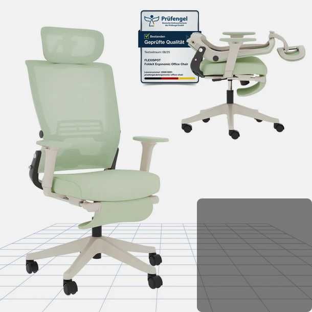 Ergonomiczne krzesło biurowe, składane