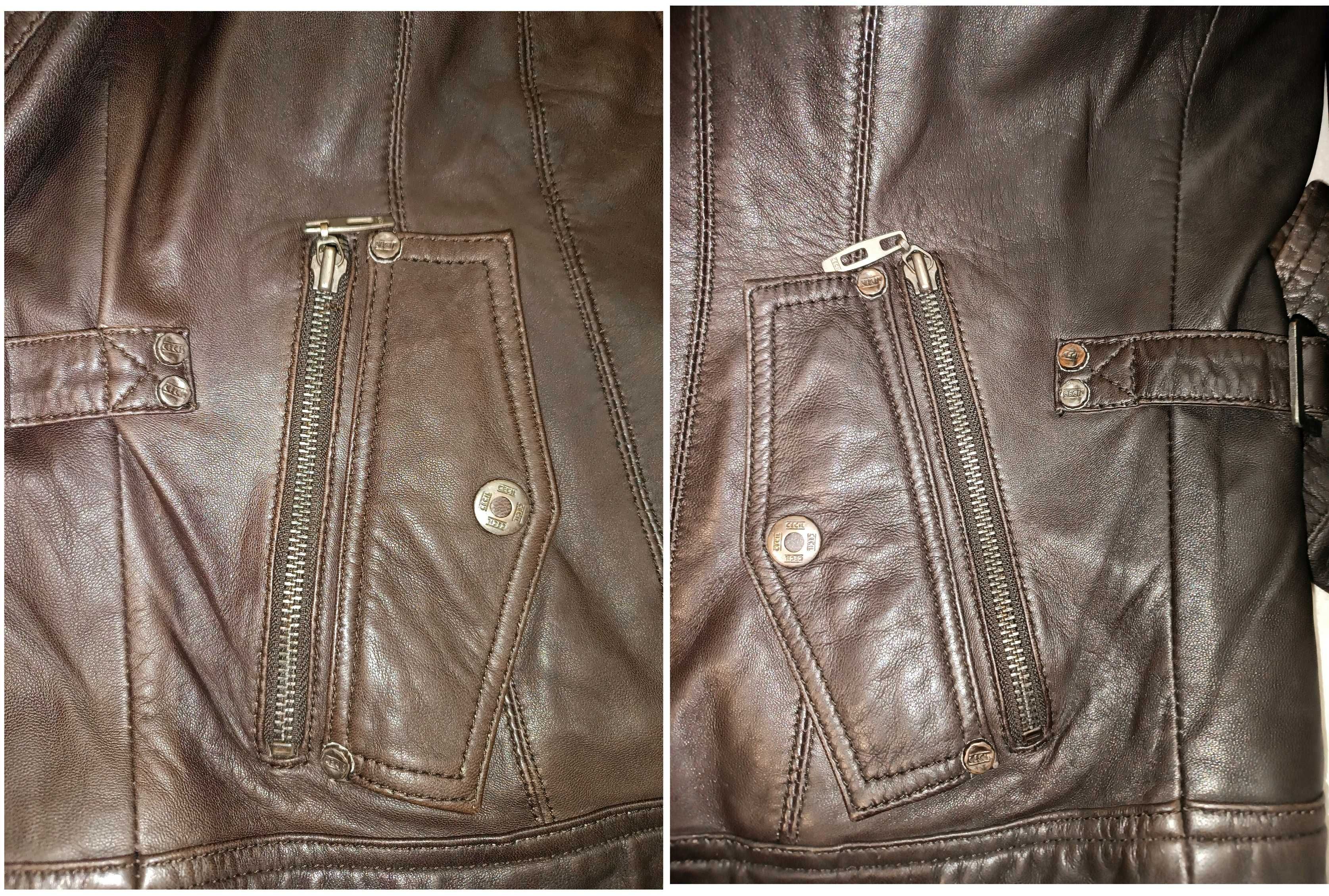 Кожаная куртка CECIL Германия оригинал винтаж S 44-46 размер