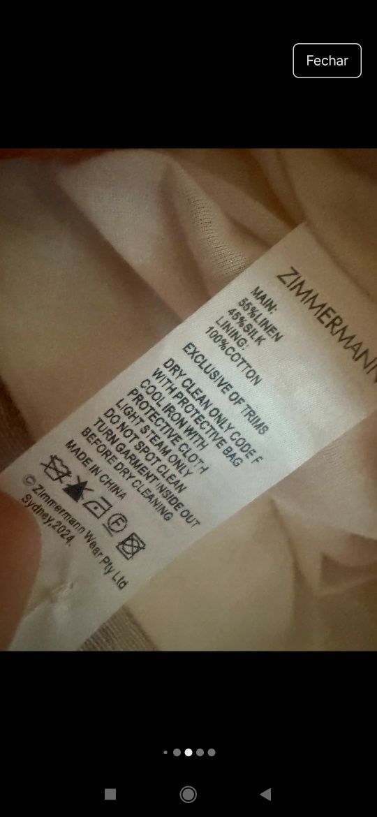 Vestido curto em seda e cristais Zimmerman