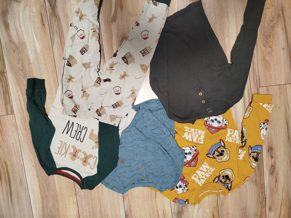 Bluza ciepła dwie bluzki z długim rękawem piżama 116