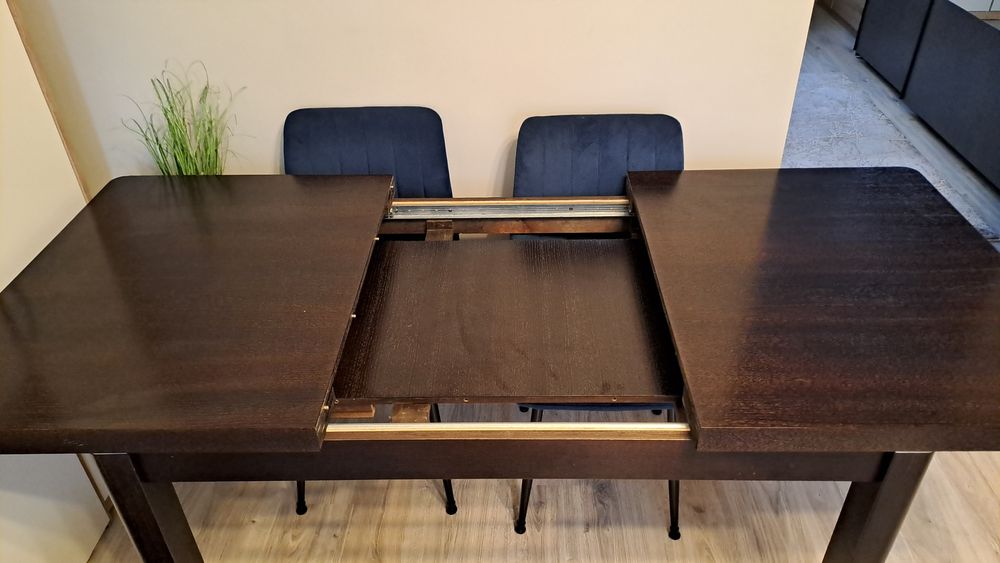 Stół rozkładany ciemny brąz