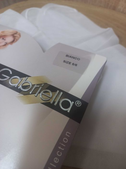 Białe pończochy do pasa Plus Size cienkie rozm. XL-XXL