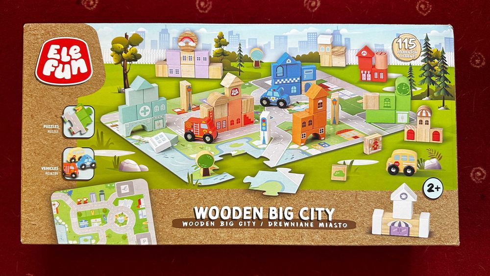 Klocki Elefun Wooden Big City - Drewniane Duże Miasto - 115 el.