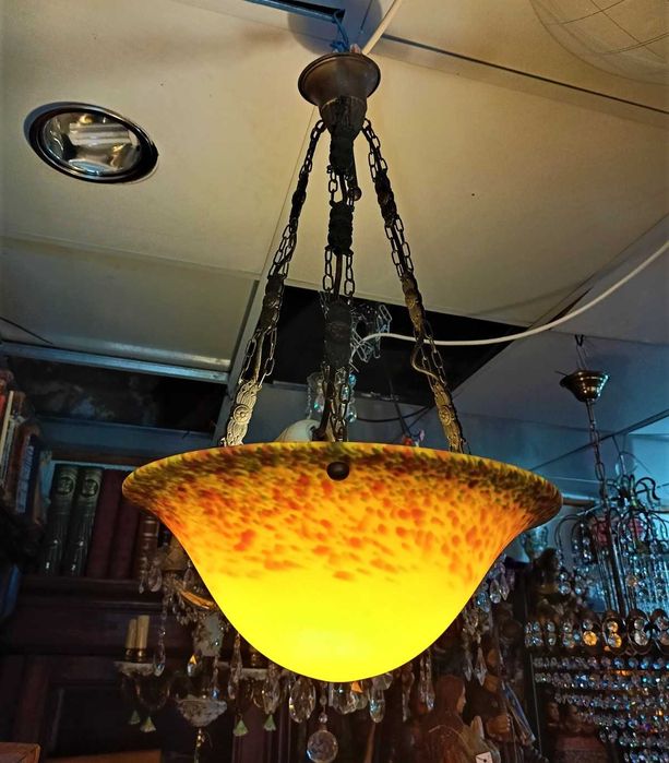 Candeeiro 2 Apliques Vidro Colorido