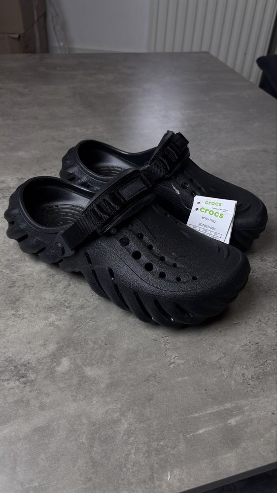 CRОCS . ECHO CLOG черные мужские чорні крокси оригінал жіночі чоловічі