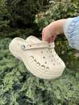 Crocs на платформі бежеві, рожеві, білі