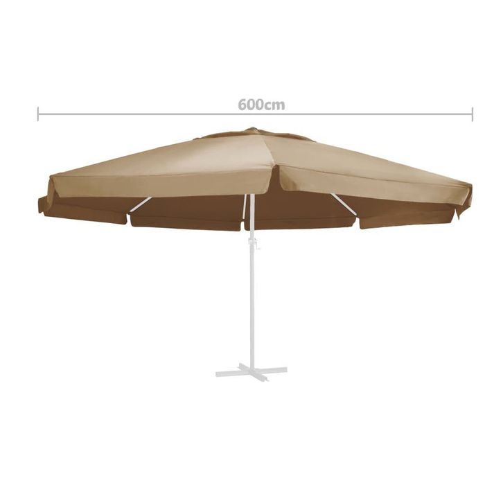 Zamienne pokrycie do parasola ogrodowego 8 żeber 600 cm taupe promocja
