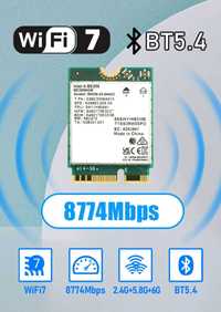 Intel Wi-Fi 7 2x2 BE200 320MHz 802.11be PCIe Bluetooth 5.4 M.2