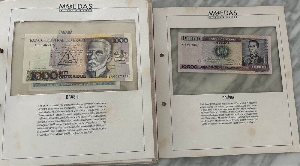 Moedas e Notas de todo o Mundo