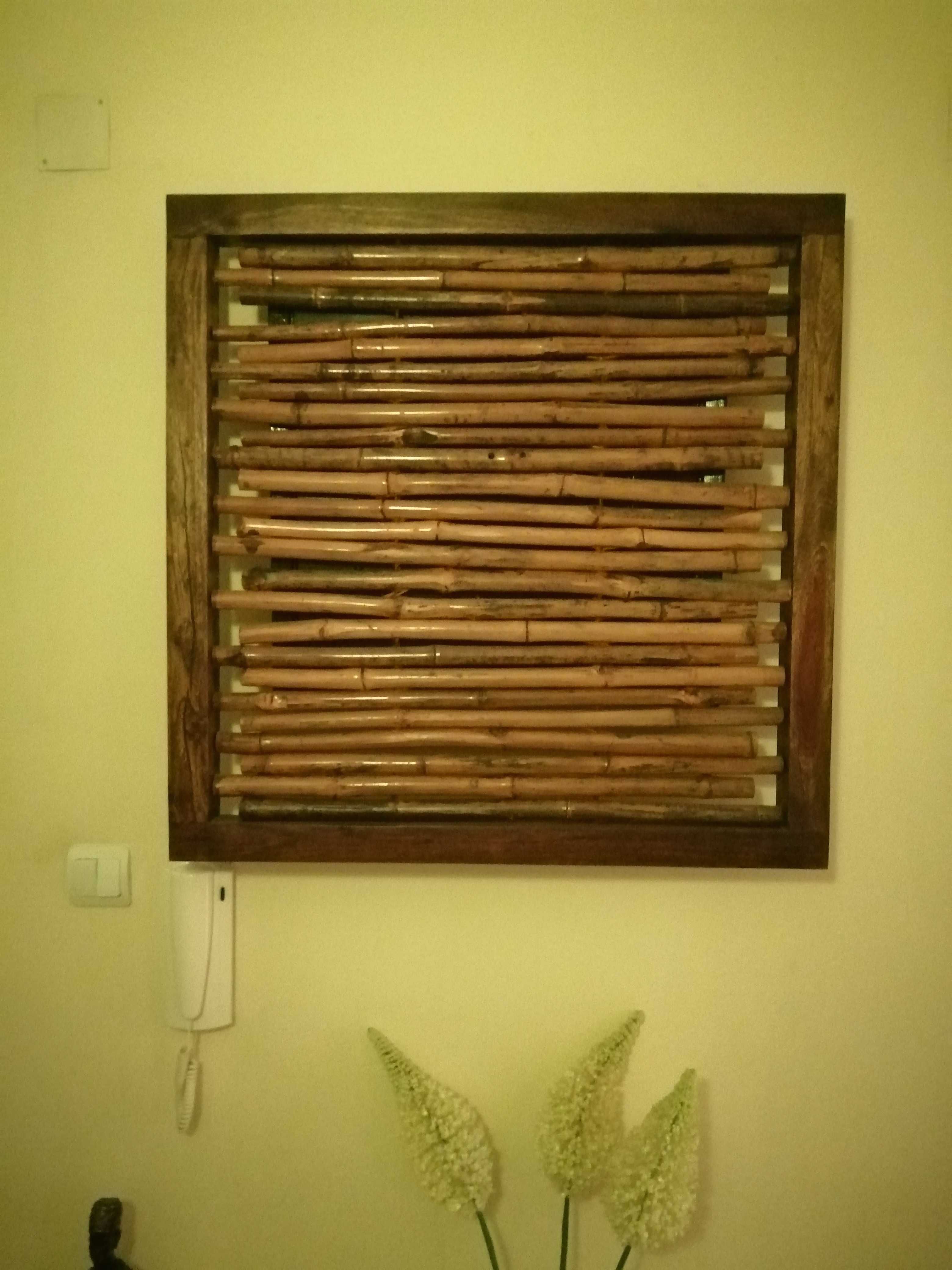 Quadro decorativo madeira/bambu