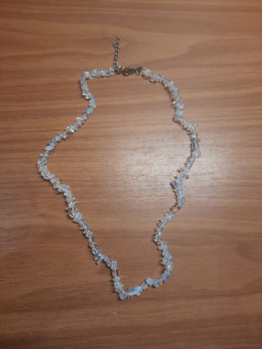 Naszyjnik kryształ górski+opal talizman