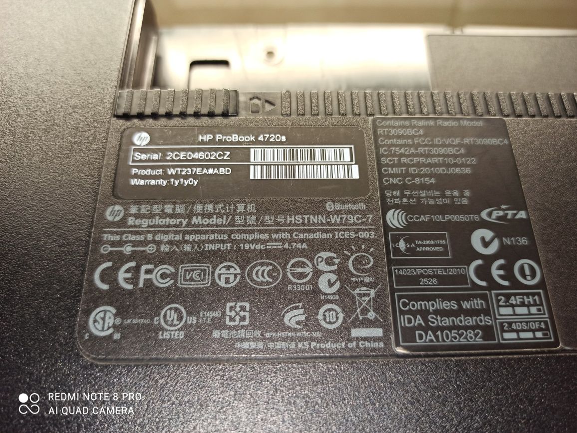 Hp Probook 4720s HP G62 zawiasy taśma części palmrest DDR3 1/2/4GB