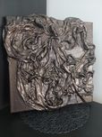 Obraz fabric gips modern art 44x44cm metallic brązowa miedź Copper