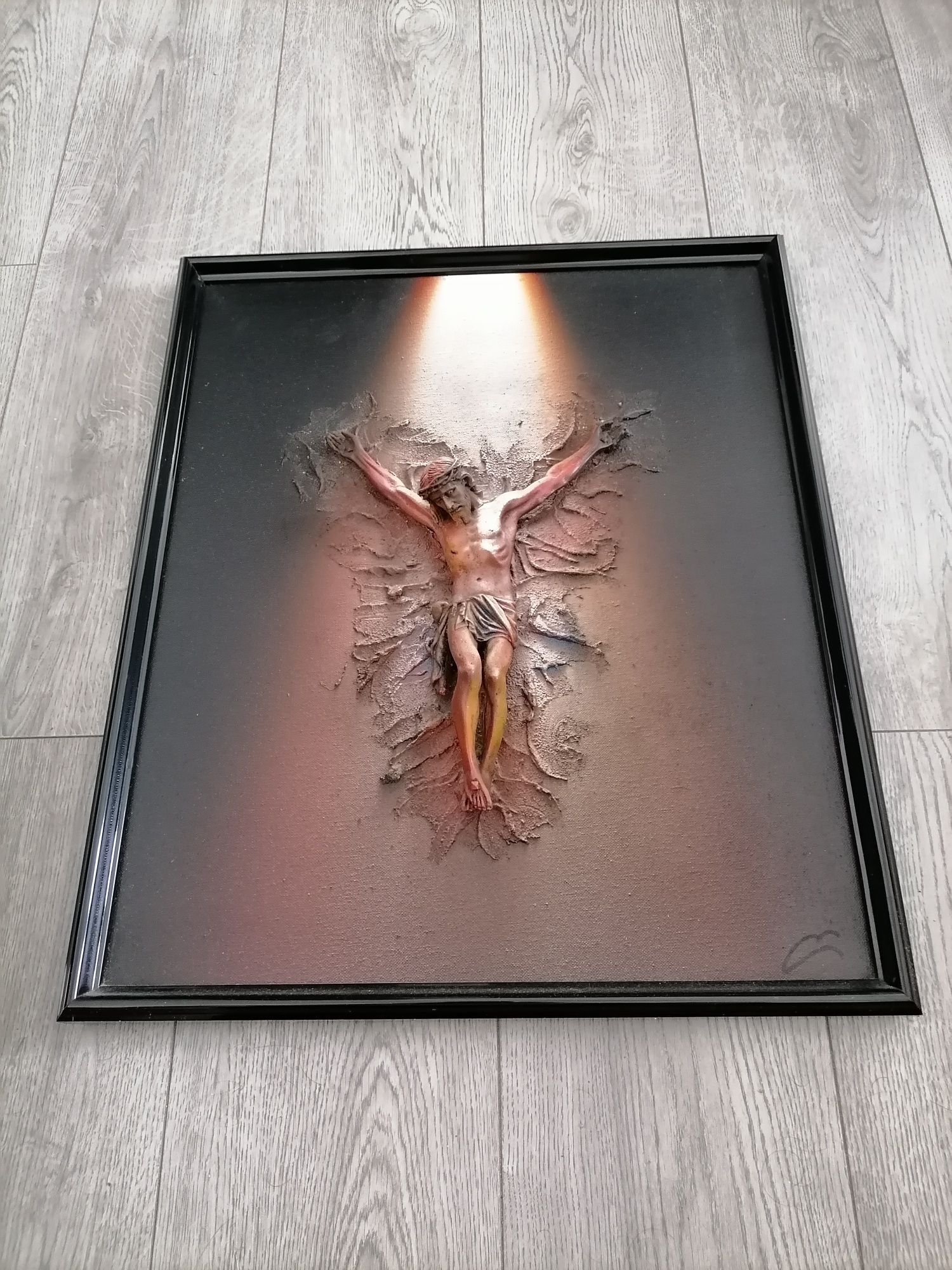 Quadro de Cristo e relevo 58x48