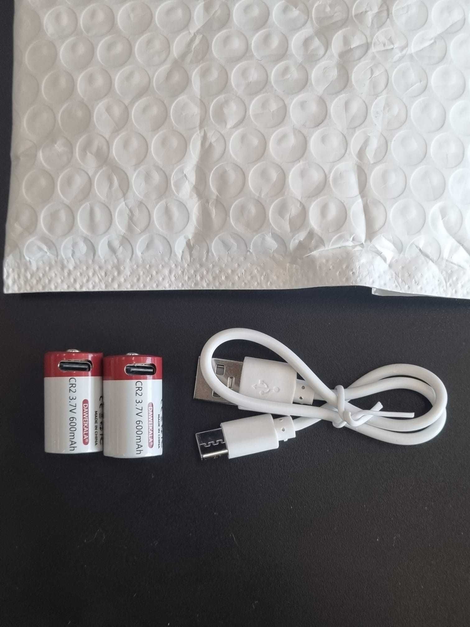 Baterias recarregáveis CR2 3.7v 600mAh lítio USB-C