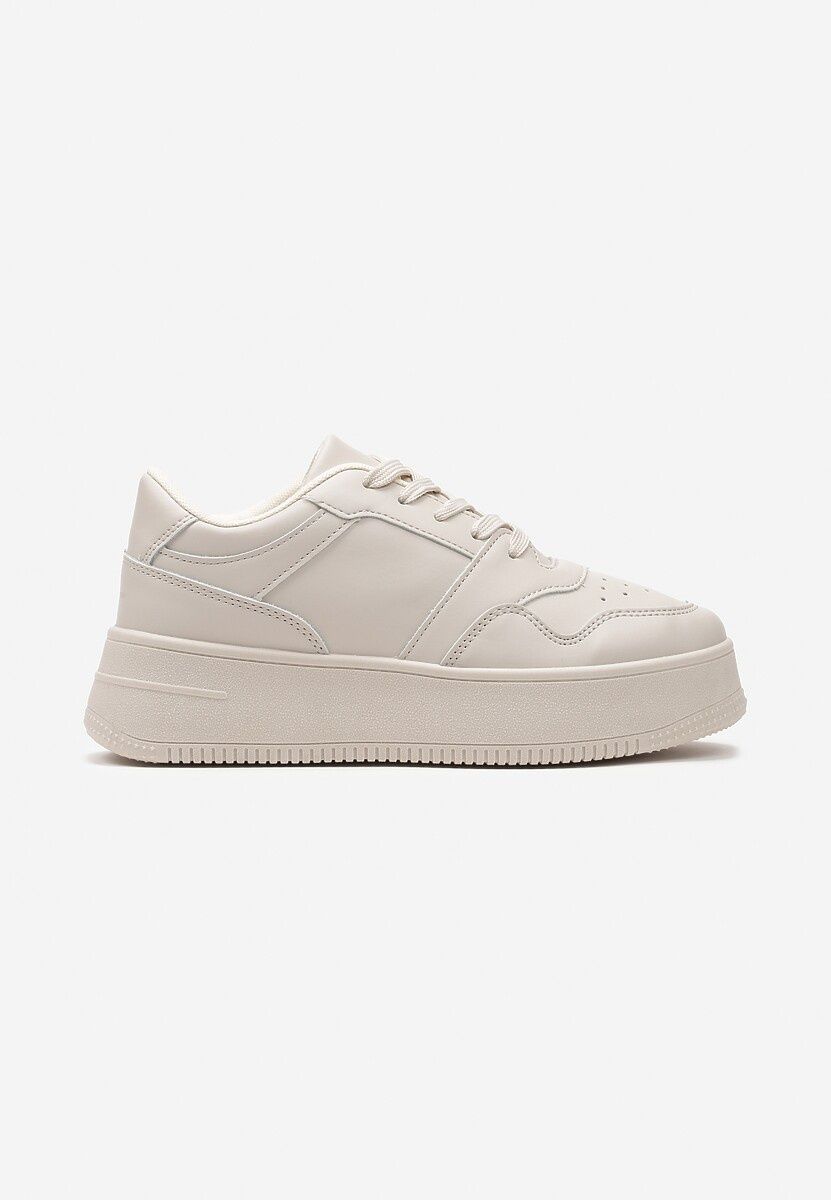 Nowe beżowe sneakersy na platformie r.38