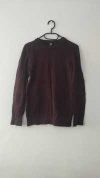 Śliwkowy/burgundowy sweter H&M XS/34