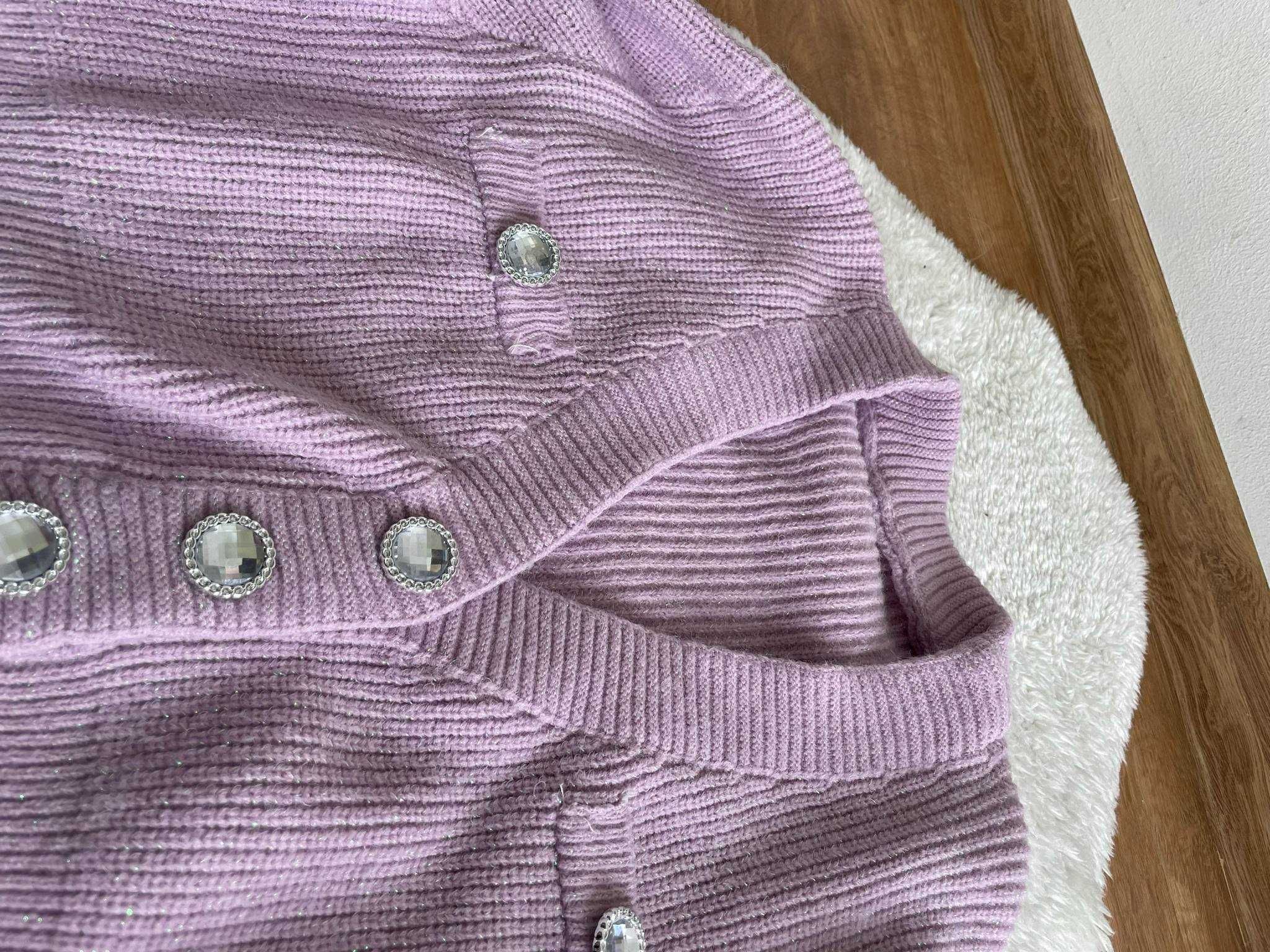 Shein uniwersalny sweter l xl kardigan liliowy