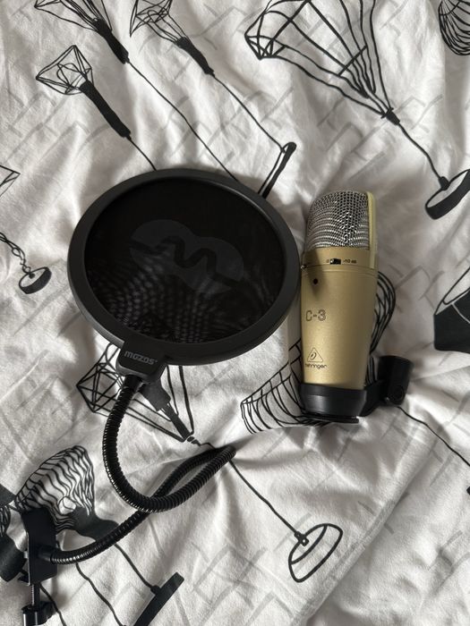 mikrofon studyjny behringer c-3 plus pop filter w zestawie