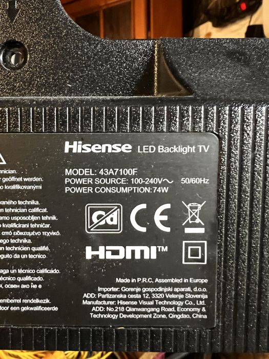 Plyta glowna pd tv Hisense 43A7100F