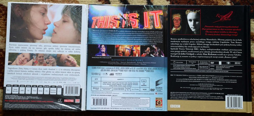 Zestaw 9 filmów na płytach DVD