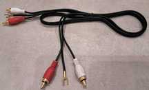 Kabel do gramofonu 2 x RCA cinch, uziemienie, masa, długość 1m
