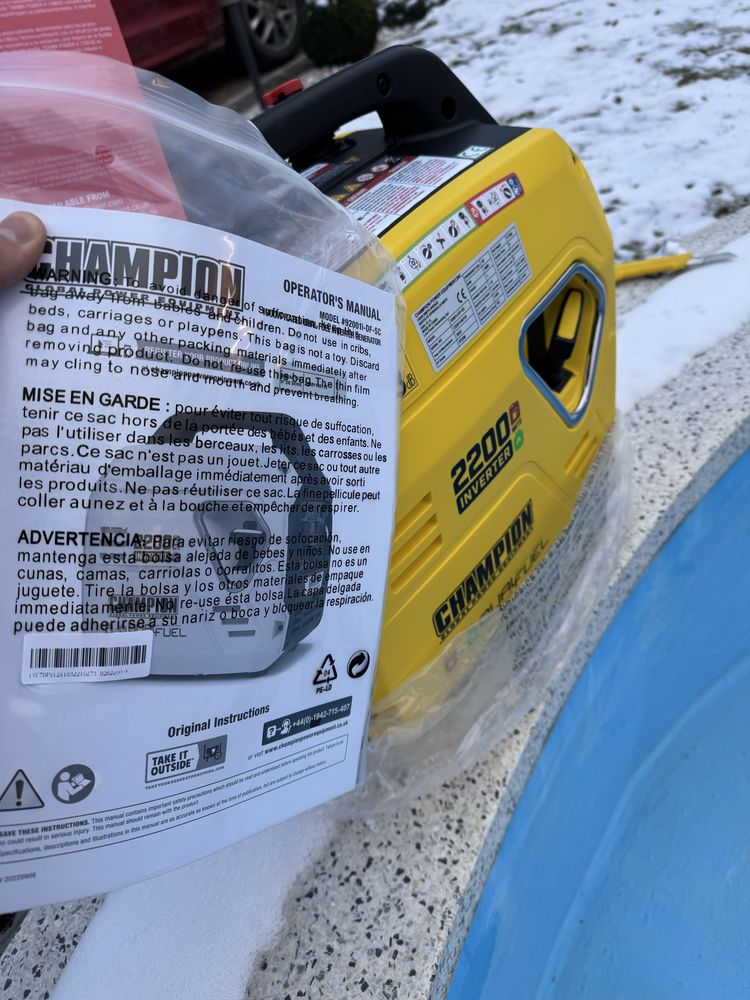 Інвекторний генератор Champion 2.2KBT газ+бензин