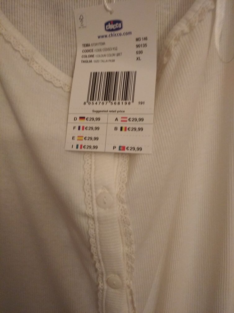 Camisa de dormir da Chicco tamanho XL